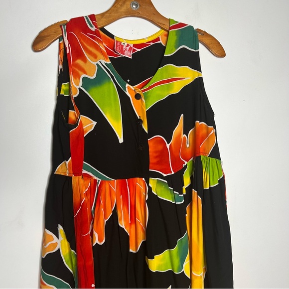 Buster N Begi Floral Tropical Sleeveless Blouse Size M - Picture 3 of 6
